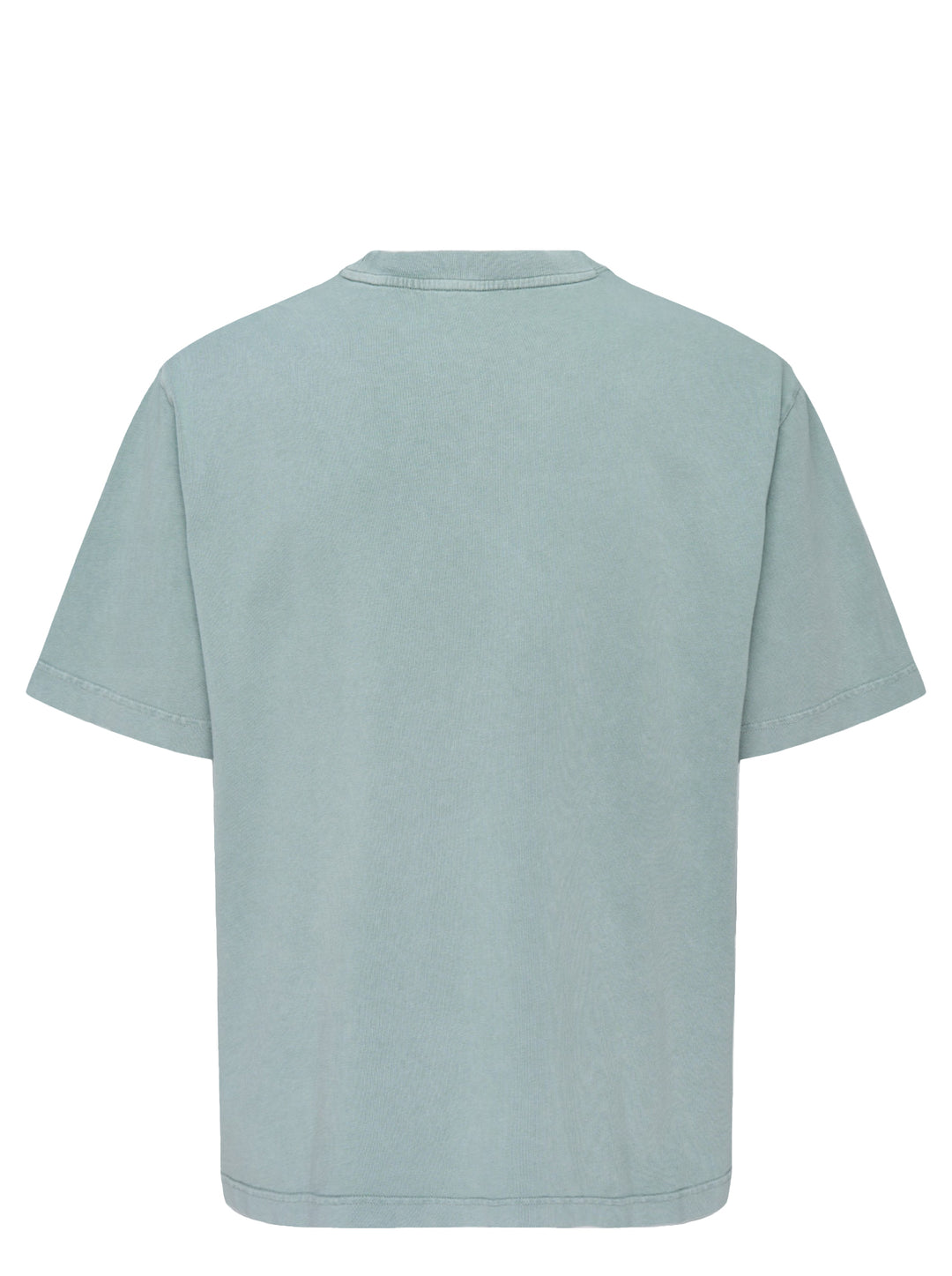 Maison Kitsuné Fox Head Faded Oversize Tee in washed sage green with embroidered fox head motif on the chest - view 2