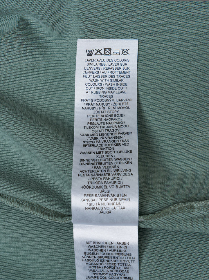 Maison Kitsuné Fox Head Faded Oversize Tee in washed sage green with embroidered fox head motif on the chest - view 3