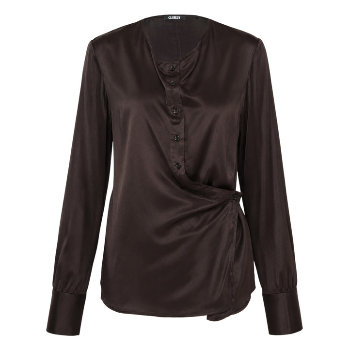 Esme Shiny Wrap Blouse