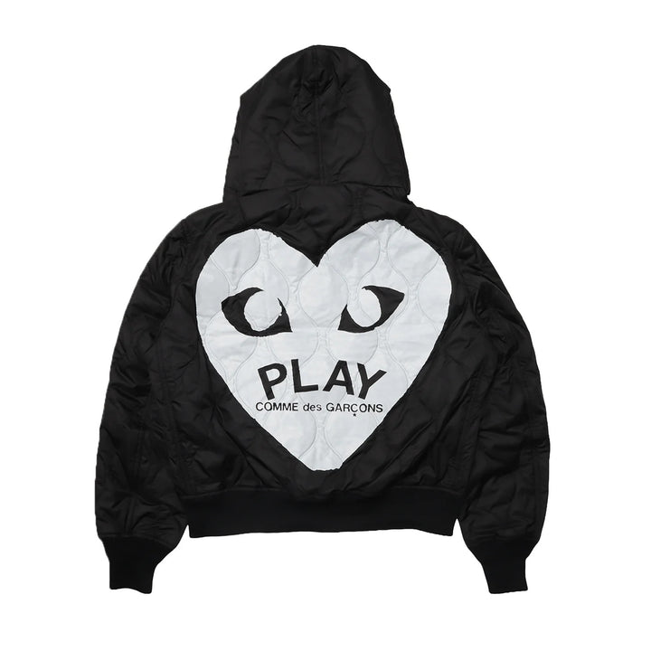 Black Emblem Quilted Hoodie