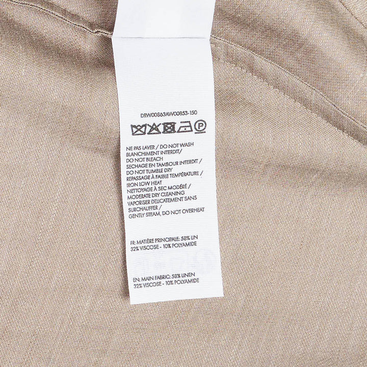 Jacquemus La Robe Poisson woven midi dress in natural beige, featuring a cocoon silhouette, angular short sleeves, and a wide boat neckline — back view on white background - view 3