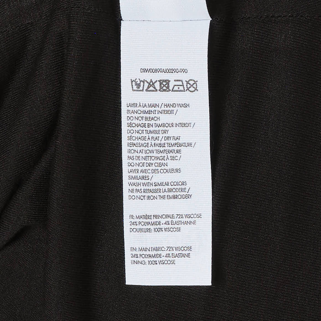 Jacquemus Alba sleeveless black woven midi dress with round neckline, structured shoulders, and body-skimming silhouette, shown from the front against a white background - view 3