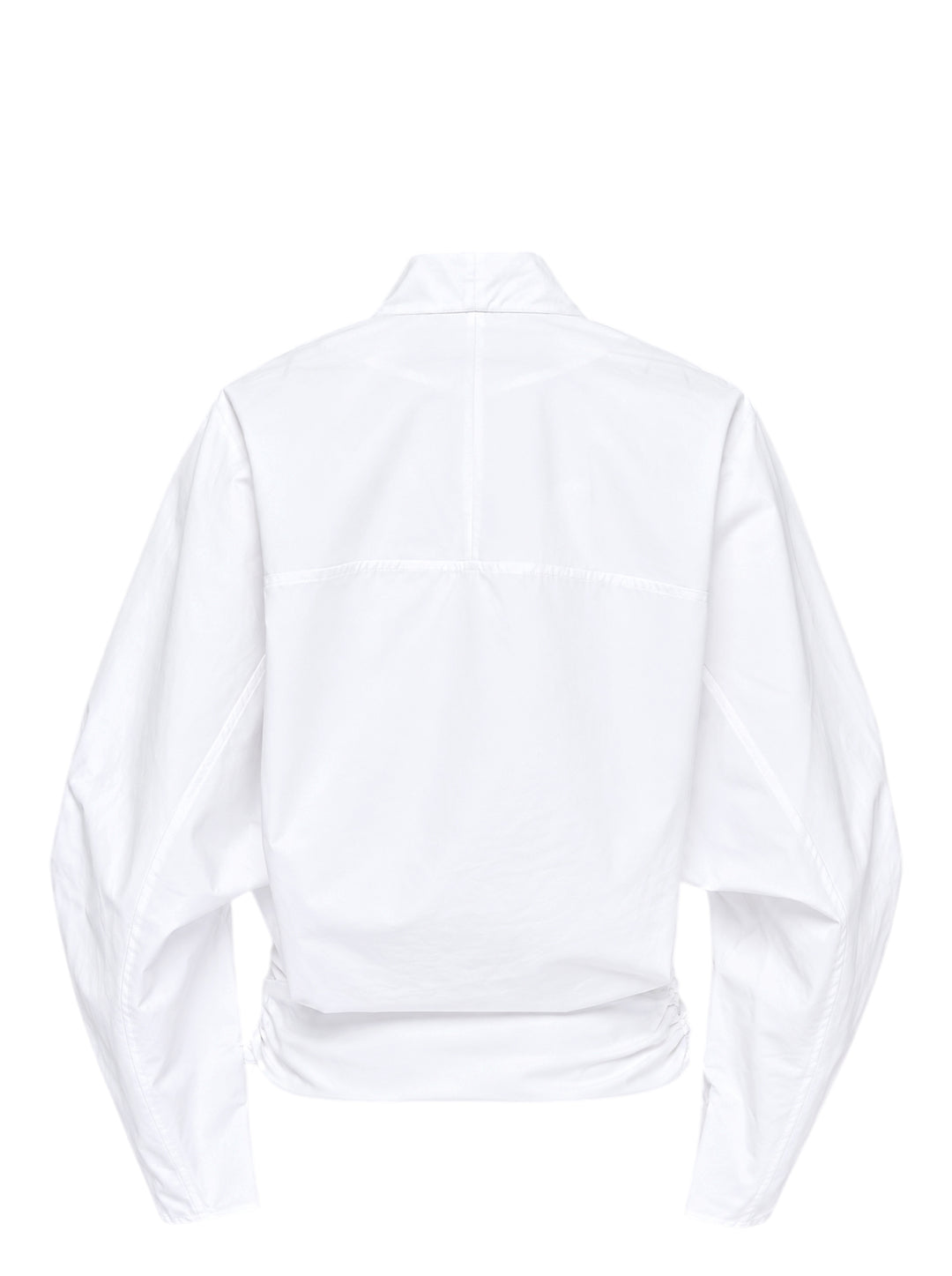 Jacquemus La Blouse Colombe white woven blouse with plunging V-neckline, voluminous sleeves and ruched waist - view 2