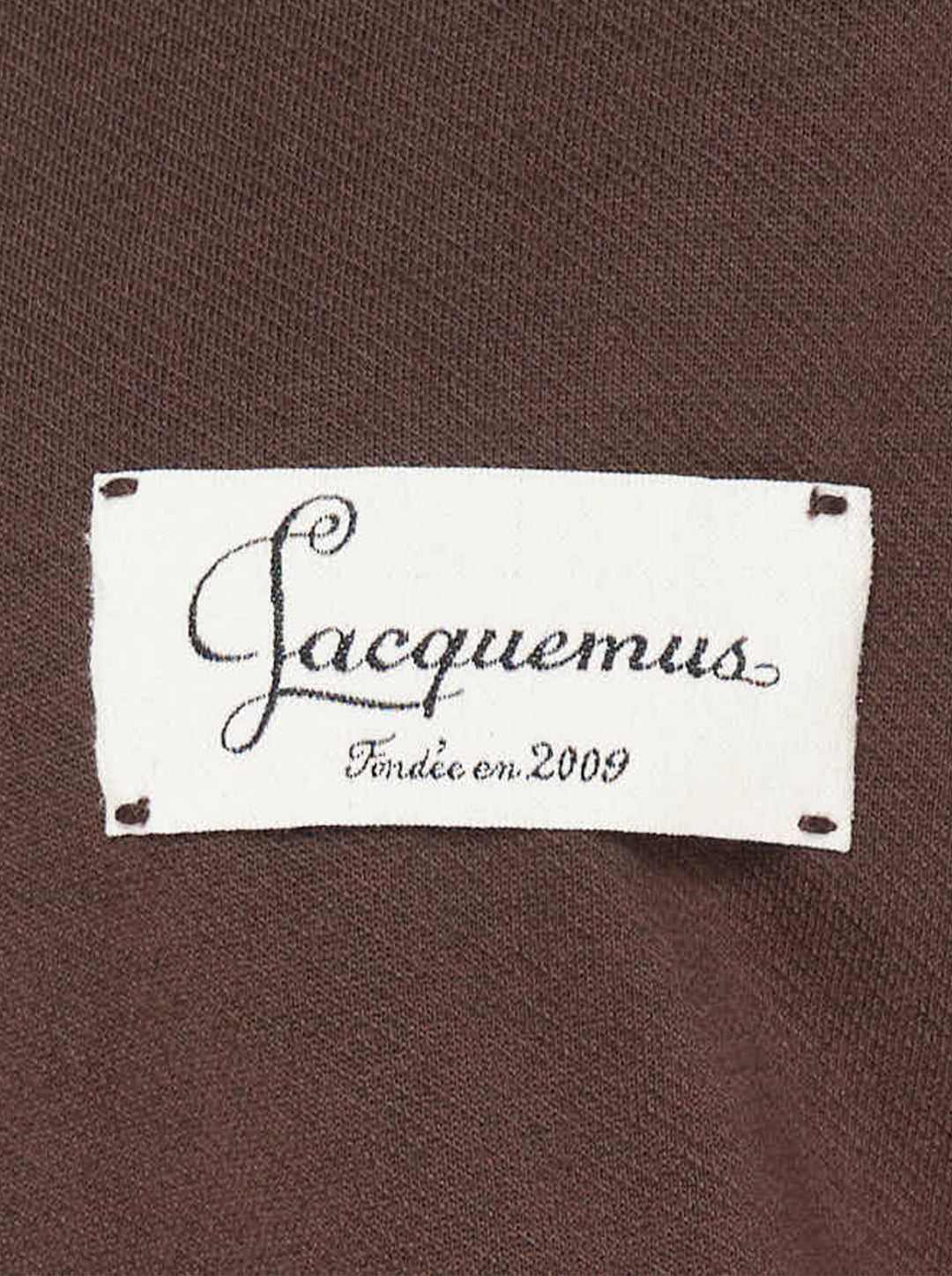 Jacquemus Le Montaigne oversized short sleeve tee in chocolate brown with woven script label on the chest - view 3