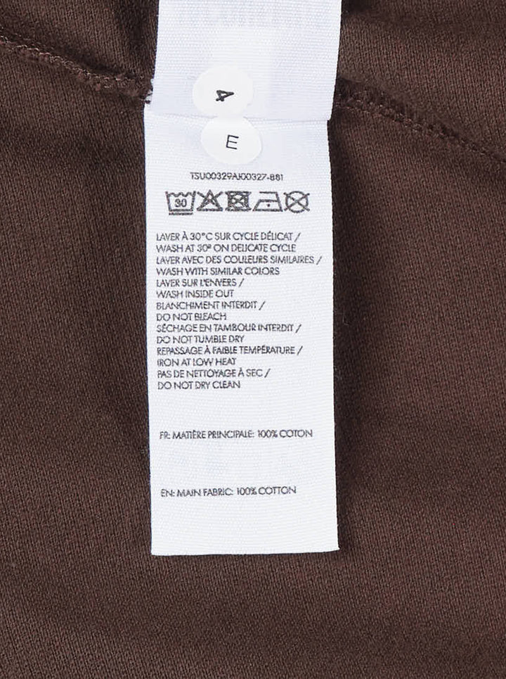 Jacquemus Le Montaigne oversized short sleeve tee in chocolate brown with woven script label on the chest - view 4