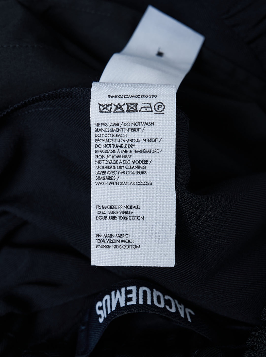 Jacquemus Gio navy trousers with an elasticated waist, relaxed wide leg and gathered cuffs, shown from the front - view 3