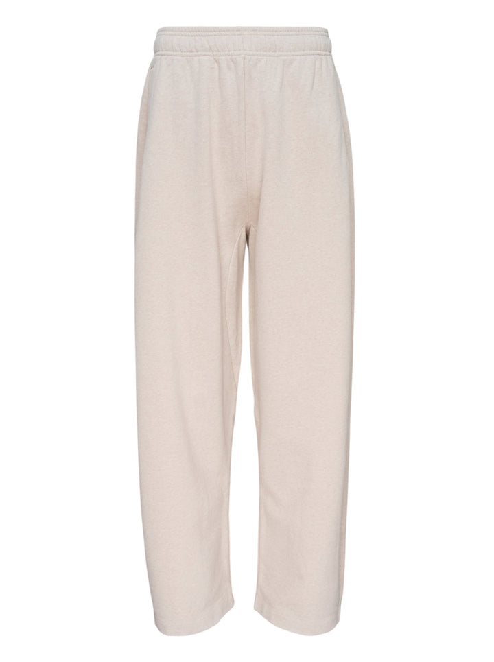 Jacquemus Le Jogging Montaigne sweatpants in heathered oatmeal fleece with an elasticated waistband and wide straight leg, front view