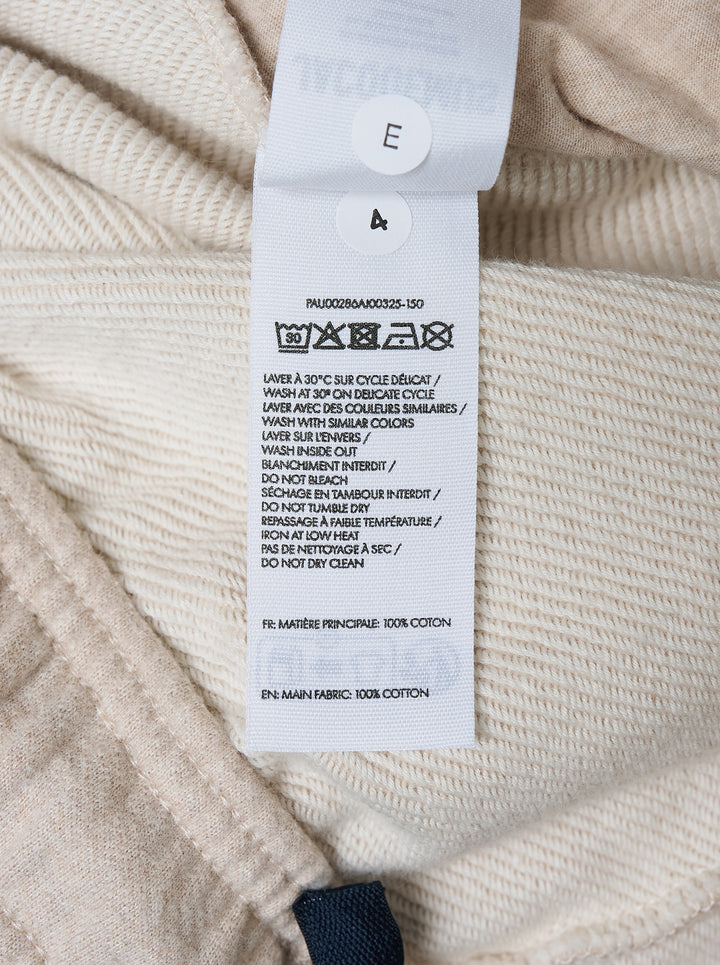 Jacquemus Le Jogging Montaigne sweatpants in heathered oatmeal fleece with an elasticated waistband and wide straight leg, front view - view 3