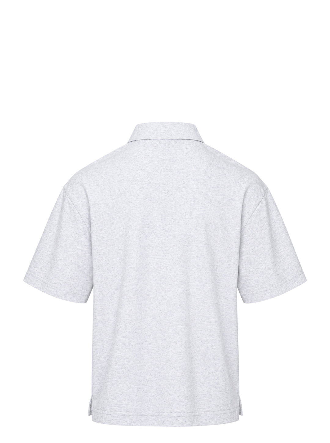 Jacquemus Le Polo Ruban in heather grey with a pointed collar, two-button placket and woven ribbon label at the hem - view 2