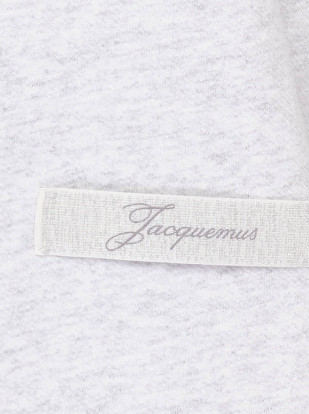 Jacquemus Le Polo Ruban in heather grey with a pointed collar, two-button placket and woven ribbon label at the hem - view 3