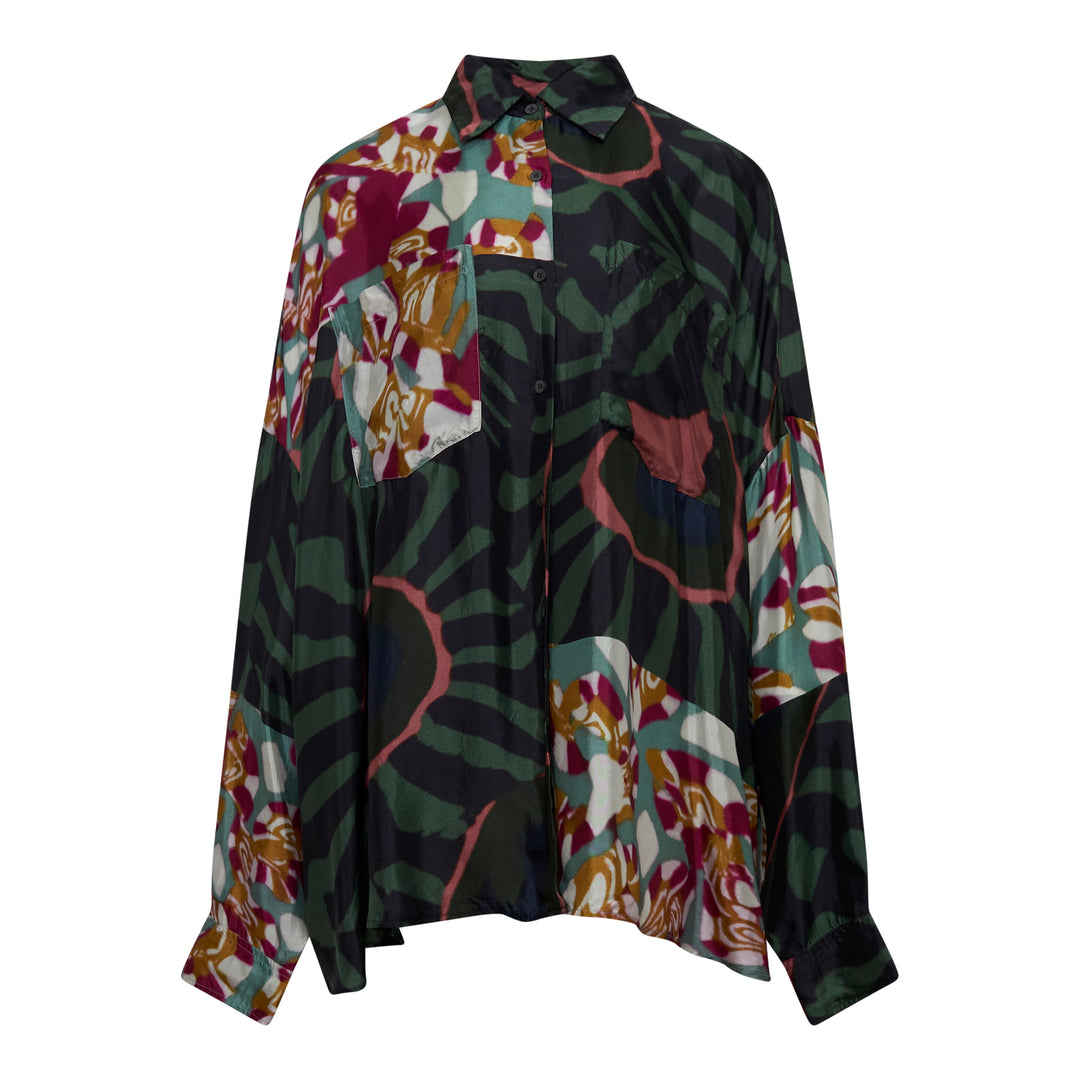 Oversized Cocoon Print Shirt