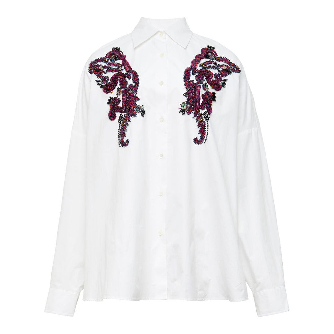 Embellished Oversized Cocoon Shirt