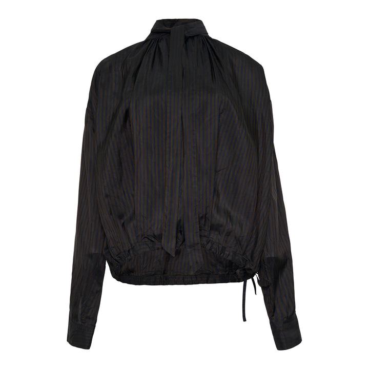 Standing Collar Printed Blouse