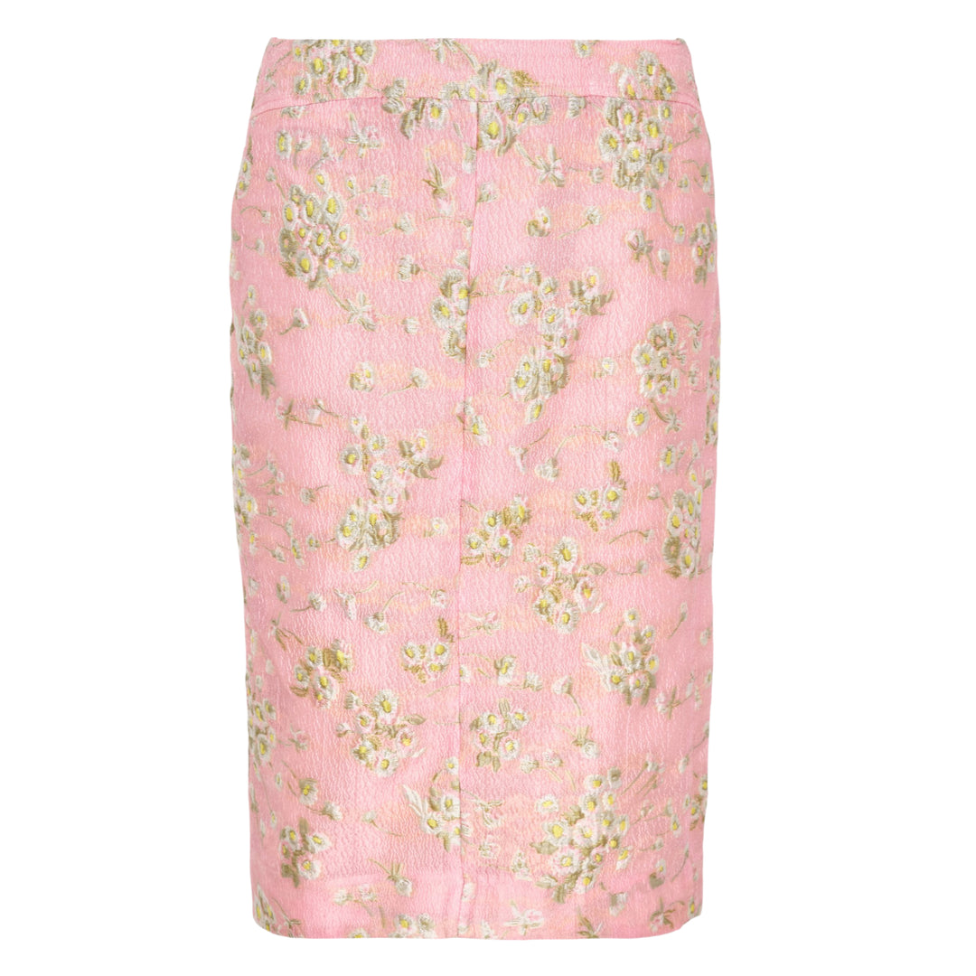 Floral Brocade Pencil Skirt