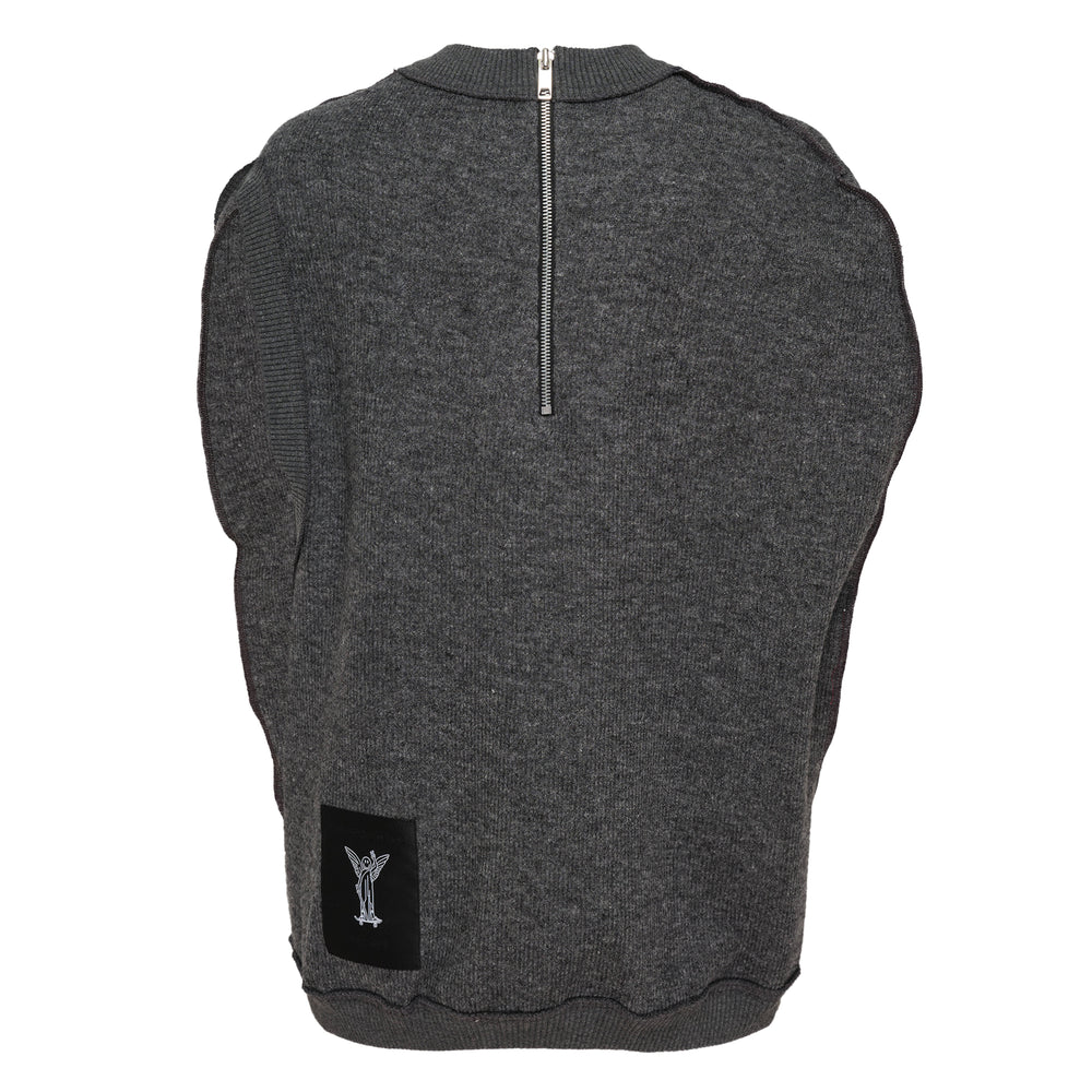 Ordinary Couture Code charcoal heathered sweatshirt with scattered FREETHINK typography, anatomical brain graphic print, zip back neck closure, and ribbed cuffs and hem