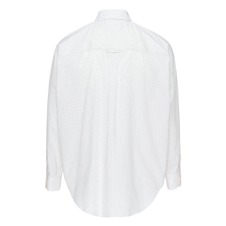 Trompe L'Oeil Tie Embroidery Long Sleeve Shirt