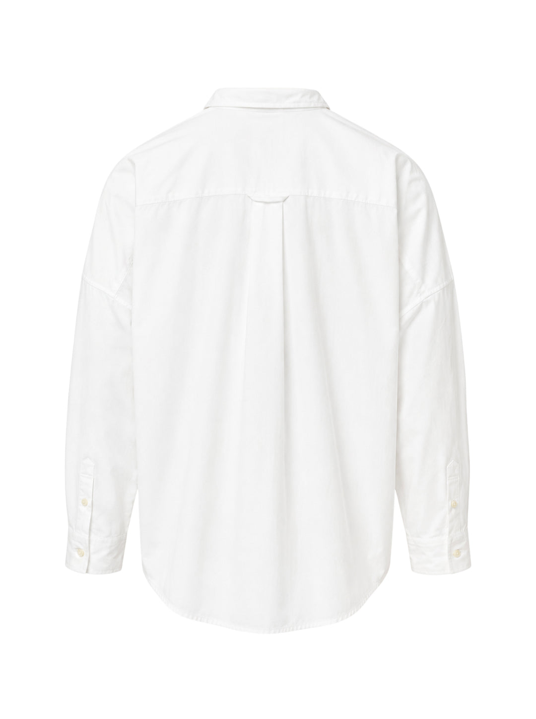 doublet Air Yarn Long Sleeve Shirt in white with embroidered CO2 Zephyr patch on the chest and repeated CO2 stamp graphic on the lower front, shown flat on a white background - view 2