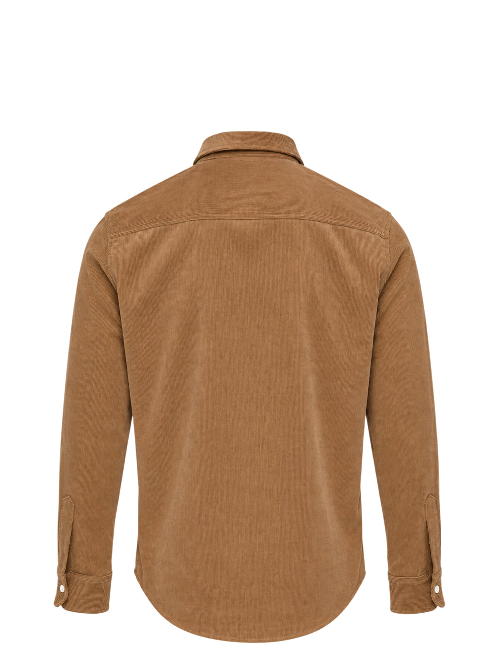 AMI Alexandre Mattiussi fine-wale corduroy button-down shirt in camel with embroidered Ami de Cœur logo at the chest and button-down collar - view 2