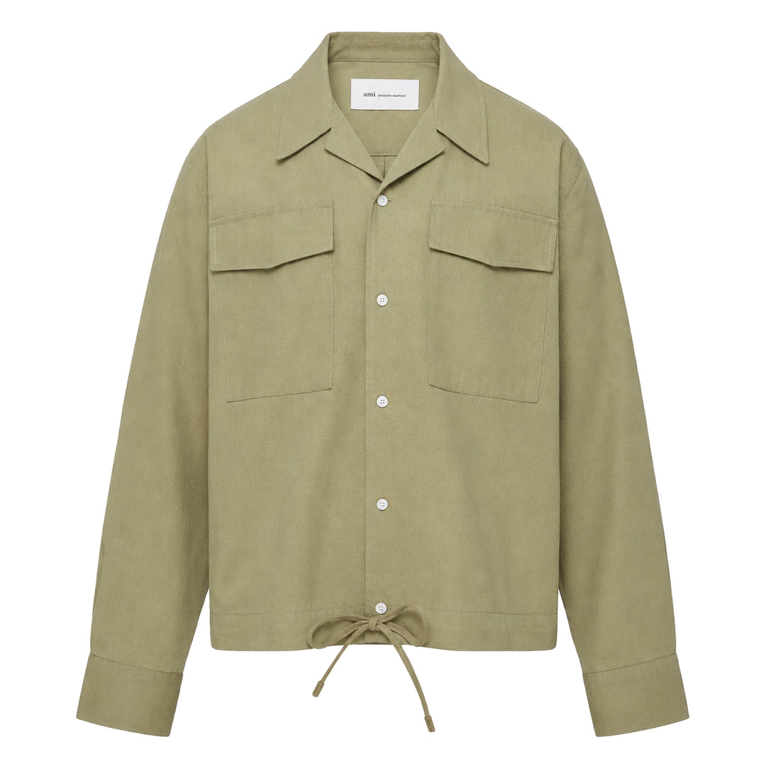 Classic Fit Long Sleeve Drawstring Shirt