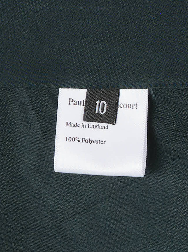 Pauline Dujancourt Najia sleeveless dress in dark green tricot jersey with sheer ruched mesh overlay and asymmetric hem - view 4