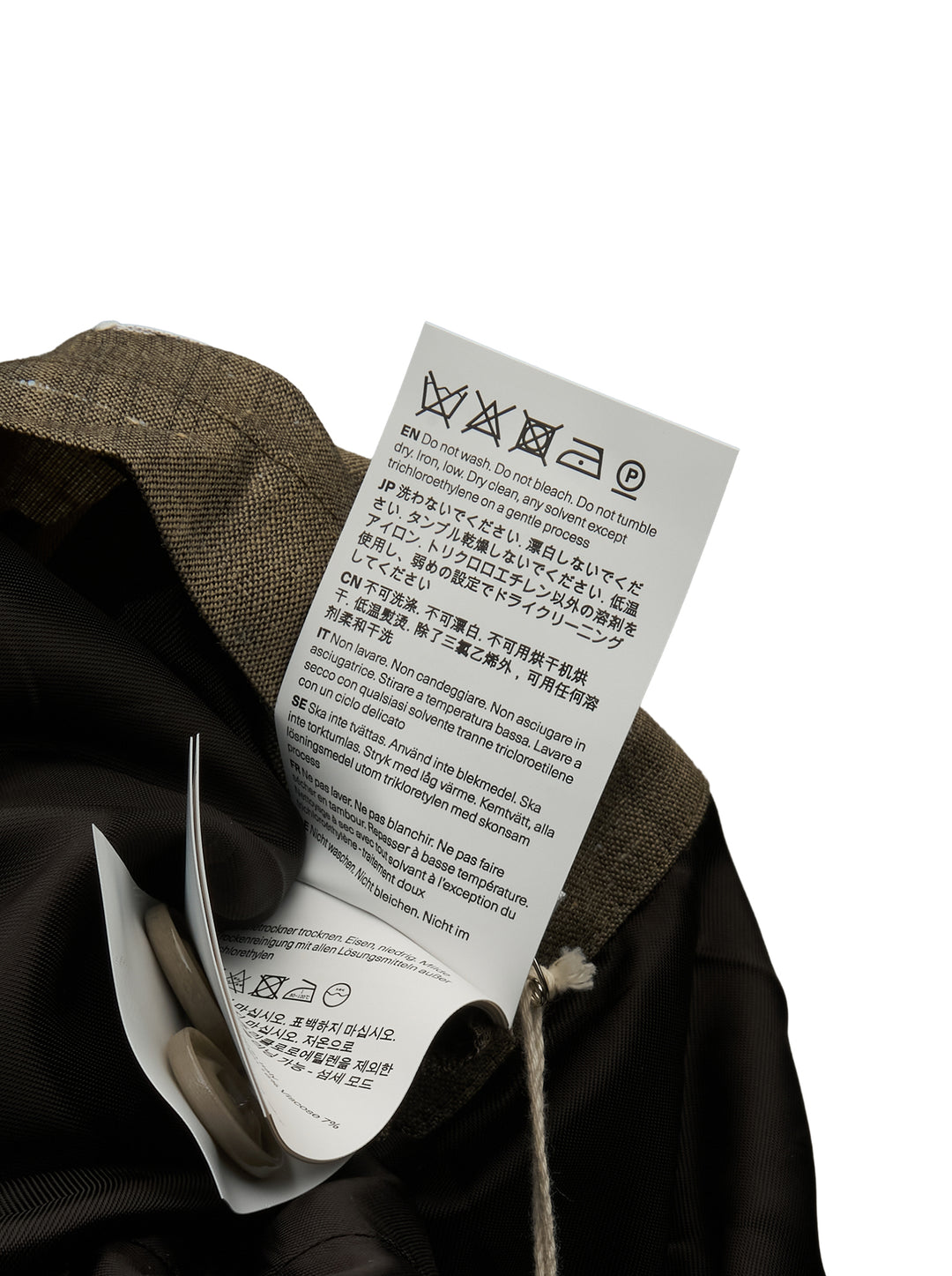 Our Legacy Pack Blazer in olive melange fabric with open camp collar, concealed front closure, and hip patch pocket — front view - view 3