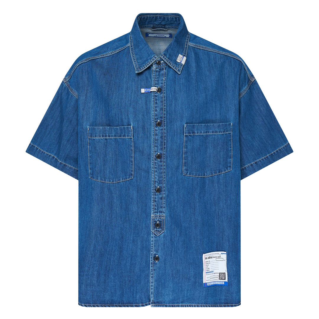 Cotton Tencel Denim Short Sleeve Work Shirt