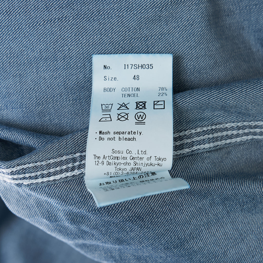 Cotton Tencel Denim Short Sleeve Work Shirt
