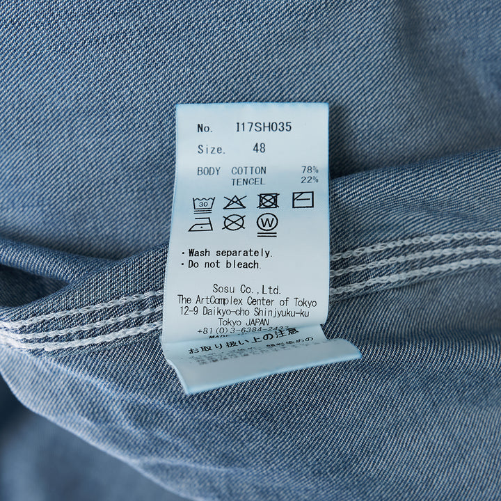 Cotton Tencel Denim Short Sleeve Work Shirt