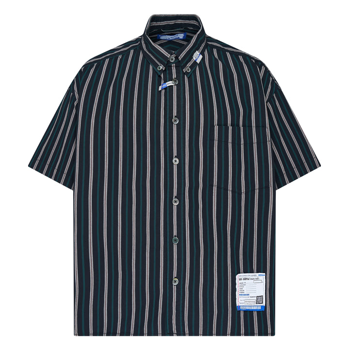 Cotton High Density Short Sleeve Stripe Shirt