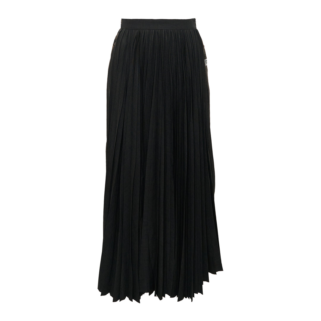 Combined Pleats Denim Skirt