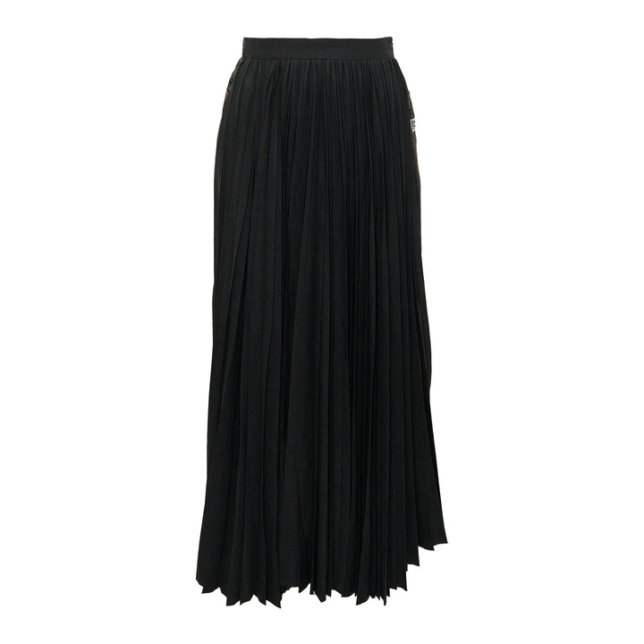 Combined Pleats Denim Skirt