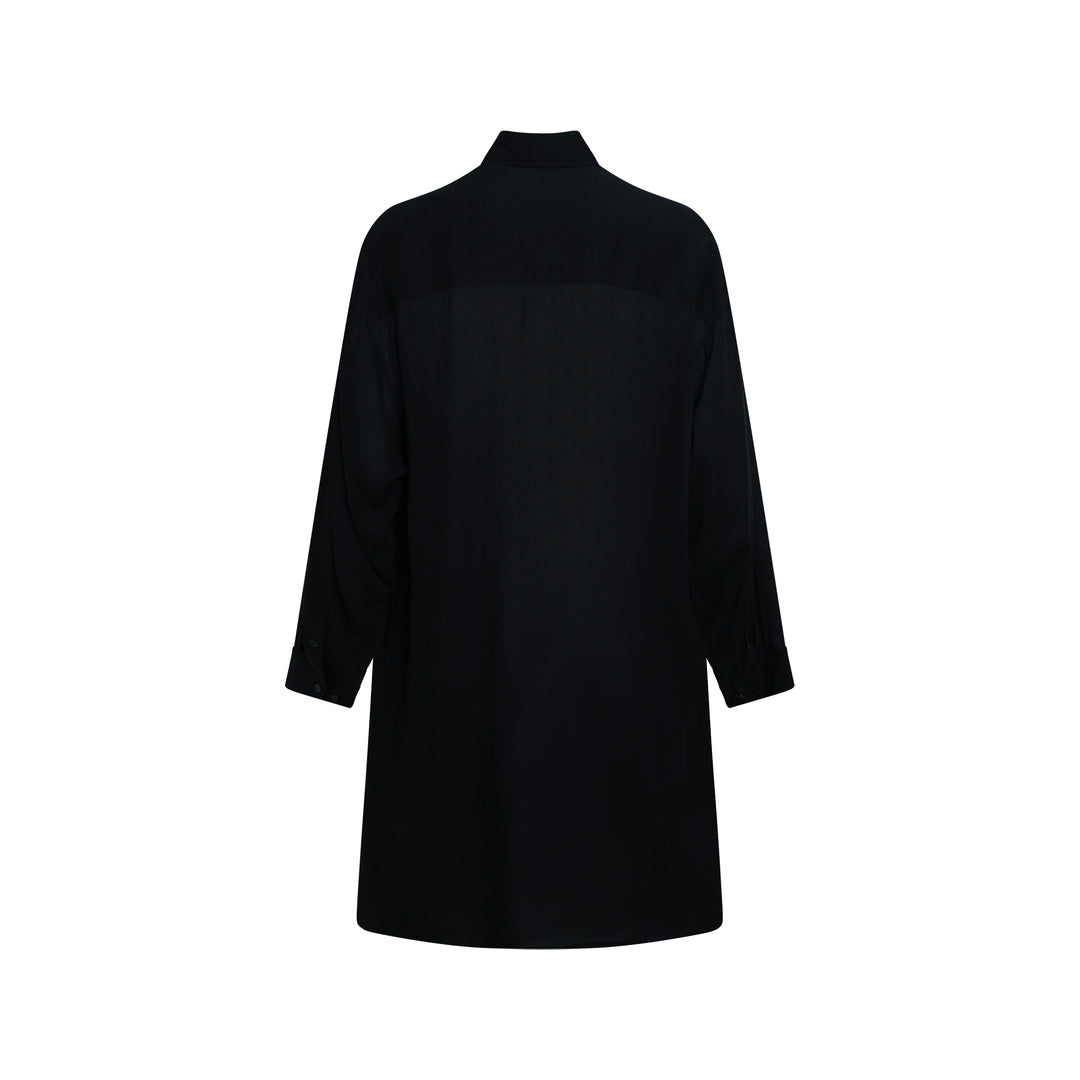 Collar Tab Long Blouse