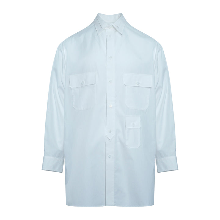 Pen Pocket Double Collar Long Sleeve Shirt