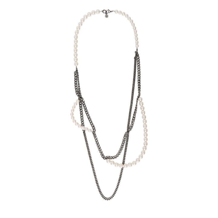Three-Strand Pearl Chain Necklace