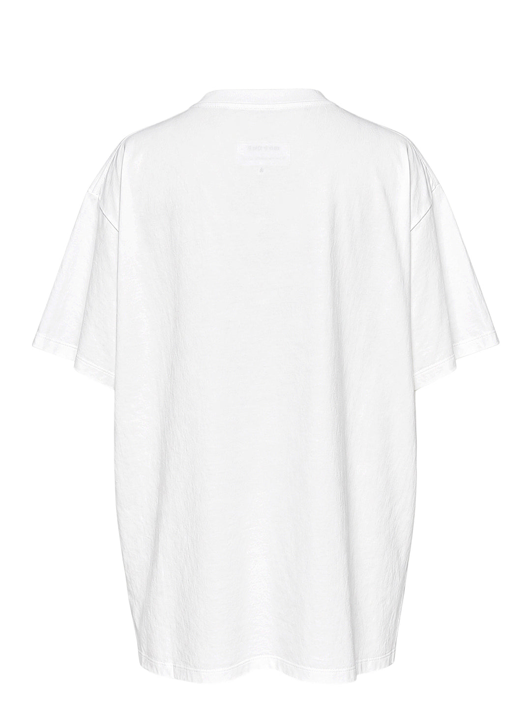 White oversized MM6 Maison Margiela cotton jersey T-shirt with a tonal arched 'Margiela 6 Est 1997' print on the chest - view 2