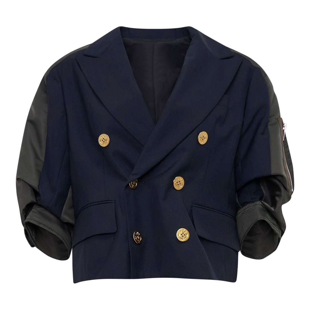 Nylon Twill Suiting Hybrid Jacket