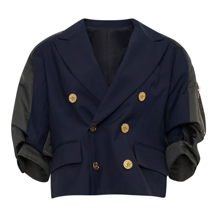 Nylon Twill Suiting Hybrid Jacket
