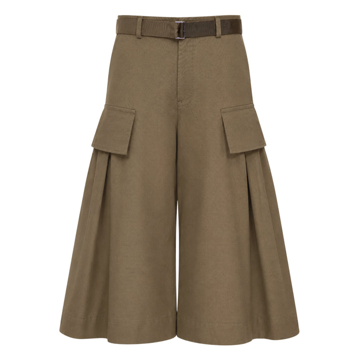 sacai Grosgrain Belted Wide-Leg Pants
