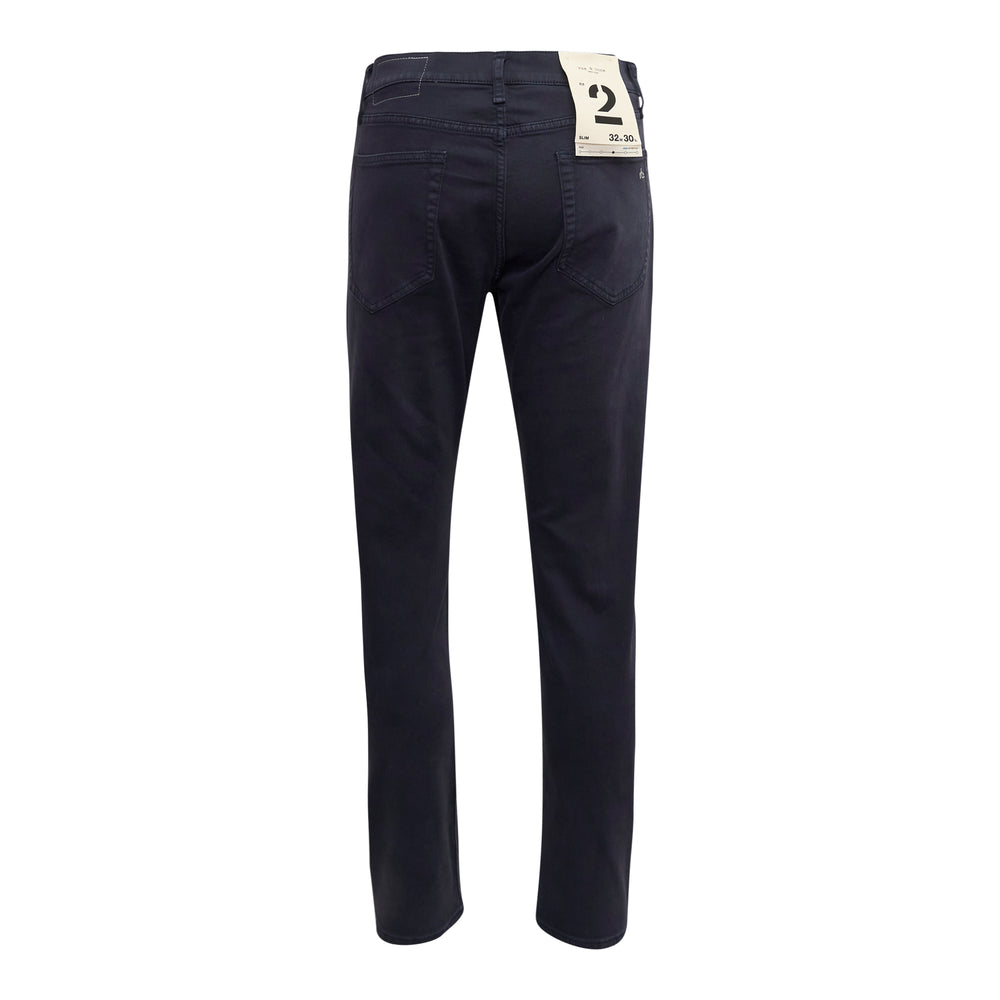 rag & bone Fit 2 Aero Stretch Jeans in navy, slim straight silhouette with five-pocket construction, front view on white background - view 2