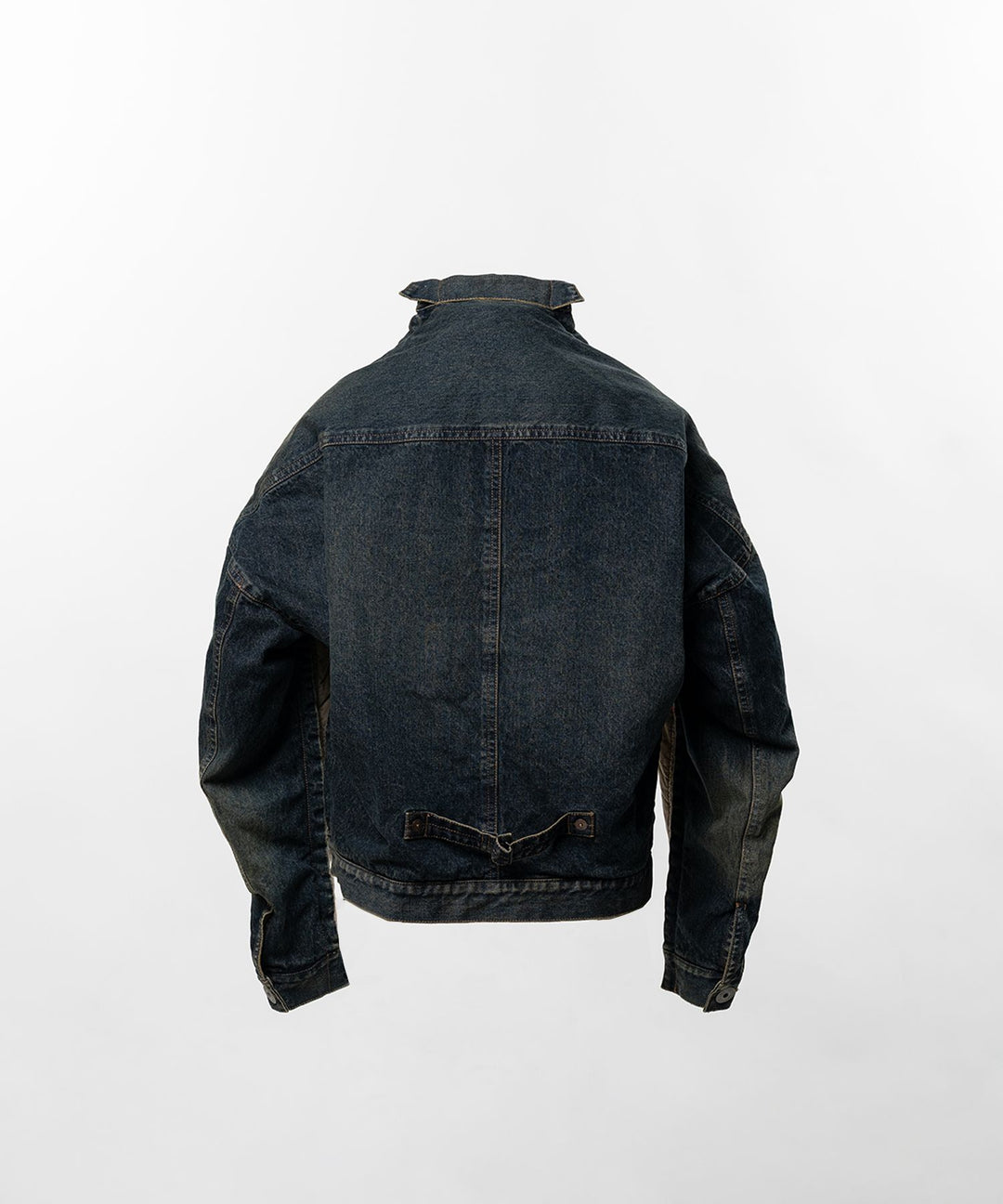 Mihara Yasuhiro Combined Quilt Denim Blouson with diamond-quilted beige body, washed denim sleeves and ribbed knit trims - view 2