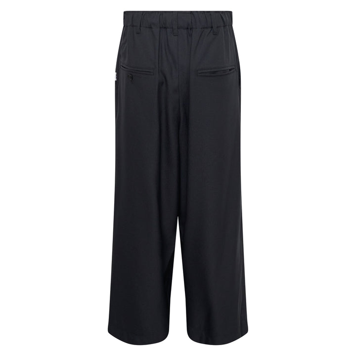 Layered Twill Wide-Leg Pants