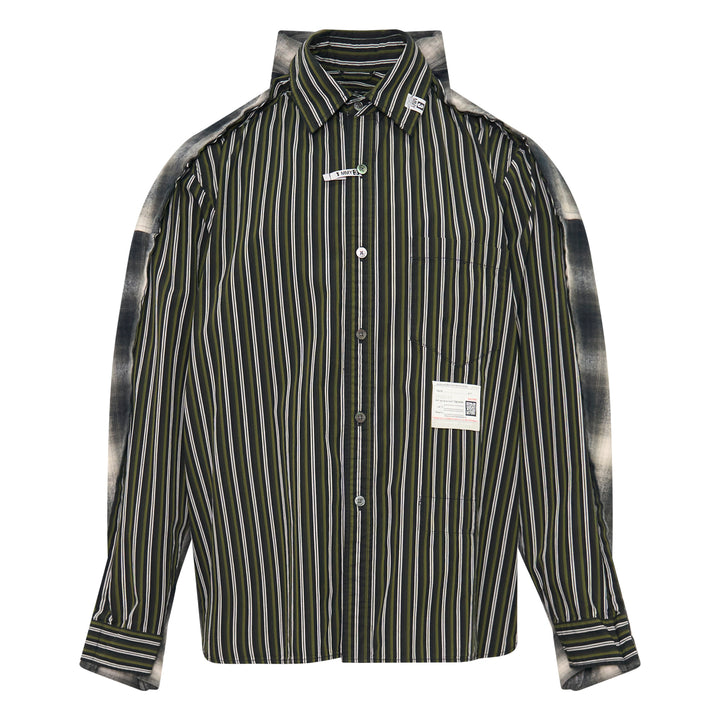Combined Check Stripe Long Sleeve Shirt