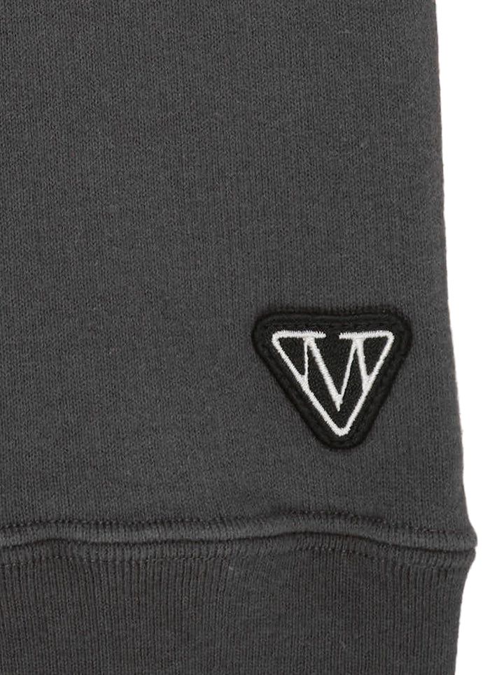 Washed charcoal Maison MIHARA YASUHIRO zip-up hoodie with colourful kids' doodle prints of a dinosaur, strawberry and stars and 'Don't Tag Me' lettering - view 4