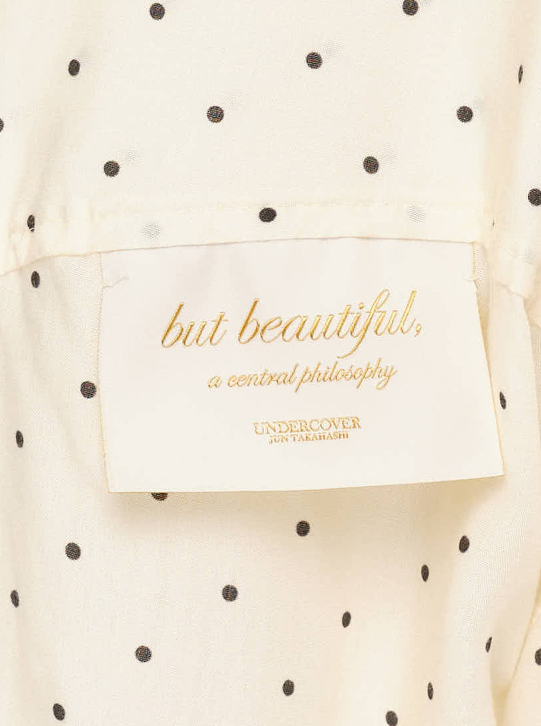 Undercover Asymmetrical Polka Dot Blouse in cream with black dots, featuring western yoke, flap chest pockets and button-down front - view 3