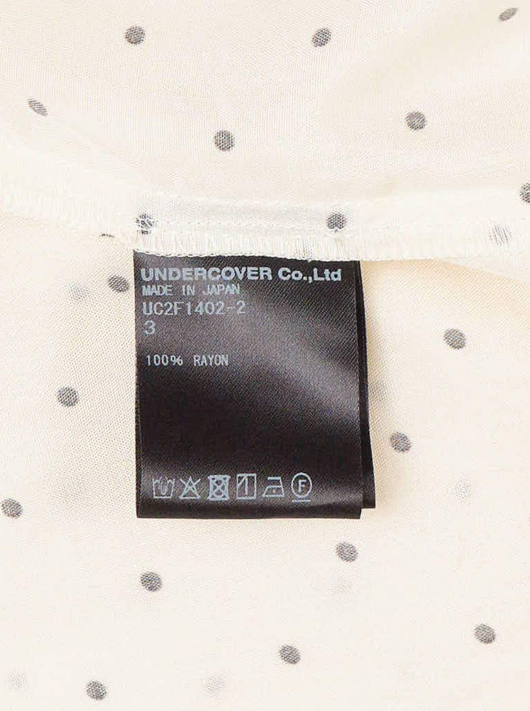 Undercover Asymmetrical Polka Dot Blouse in cream with black dots, featuring western yoke, flap chest pockets and button-down front - view 4