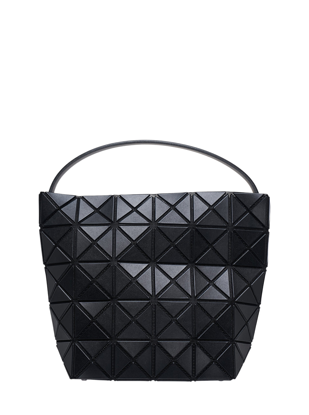 Bao Bao Issey Miyake Valley small handbag in matte black with geometric prismatic tiles and a slim top handle