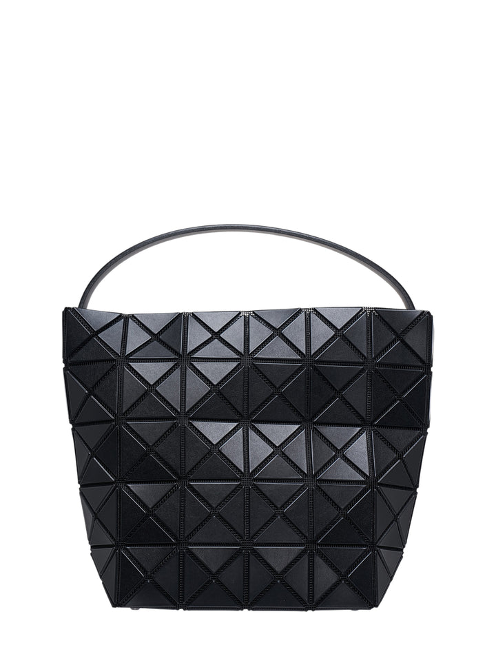 Bao Bao Issey Miyake Valley small handbag in matte black with geometric prismatic tiles and a slim top handle