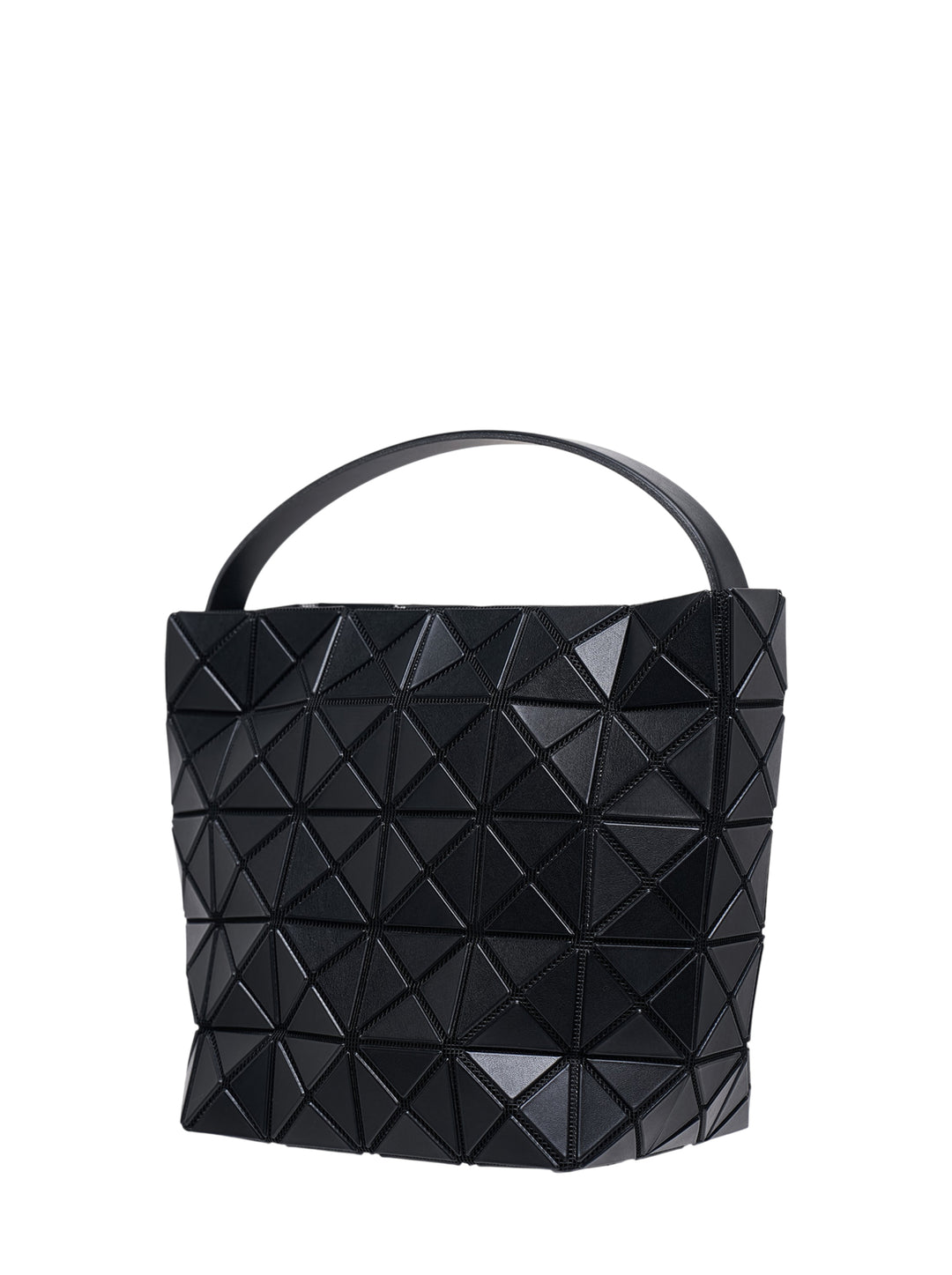 Bao Bao Issey Miyake Valley small handbag in matte black with geometric prismatic tiles and a slim top handle - view 2