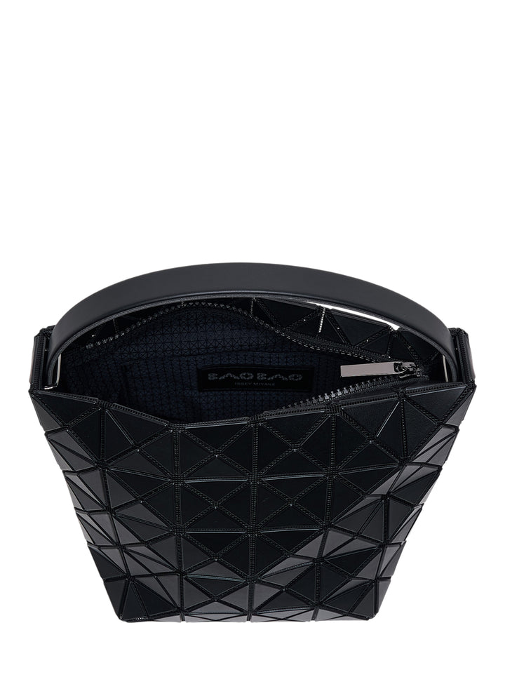 Bao Bao Issey Miyake Valley small handbag in matte black with geometric prismatic tiles and a slim top handle - view 3