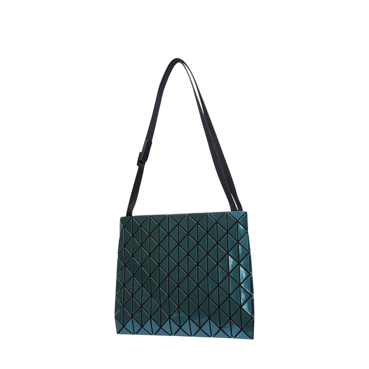 Bao Bao Issey Miyake Row Metallic Crossbody bag in beige with three-dimensional geometric PVC panels and adjustable black shoulder strap